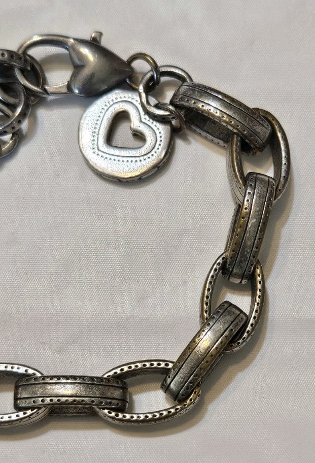 Brighton Deja Vu Silver Tone Chain Link 7 1/2″-8″Adj Inch Bracelet
