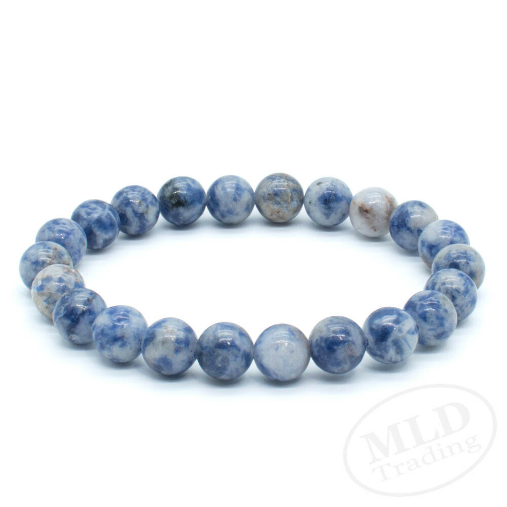 High Grade Natural Blue Sodalite Stone Stretch Bracelet 7″ – 8mm Round Beads
