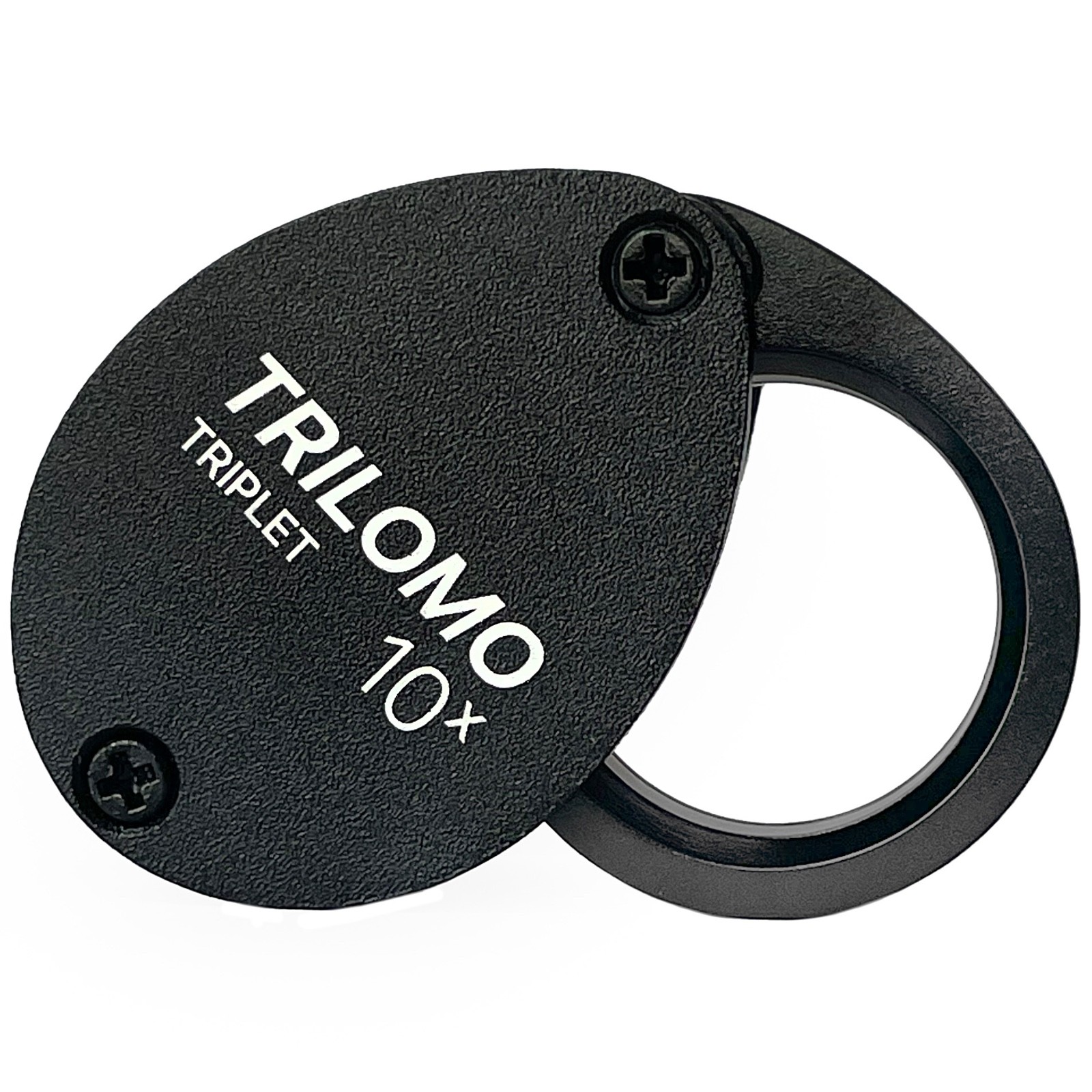 TRILOMO (ex BelOMO) 10x Triplet Loupe Magnifier. Black Egg. 21mm (.85″)