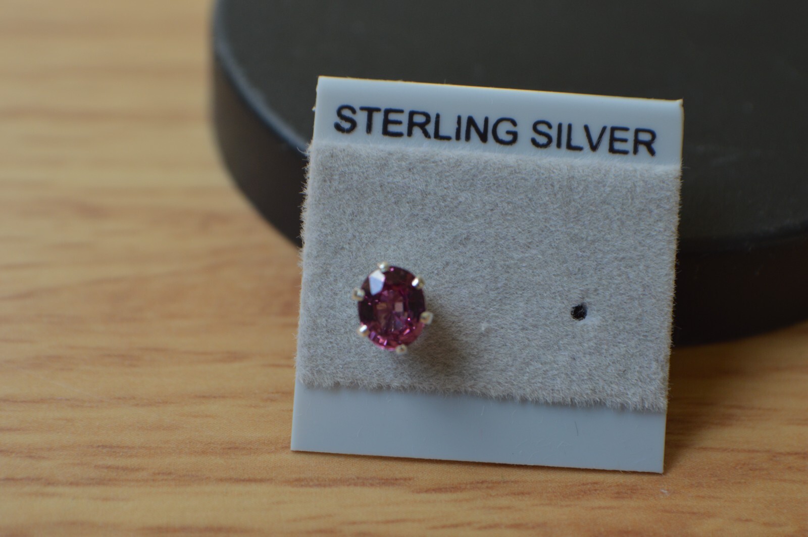 SINGLE EARRING One 0.36ct Neon Pink Tourmaline Solitaire Sterling Silver 5x4mm