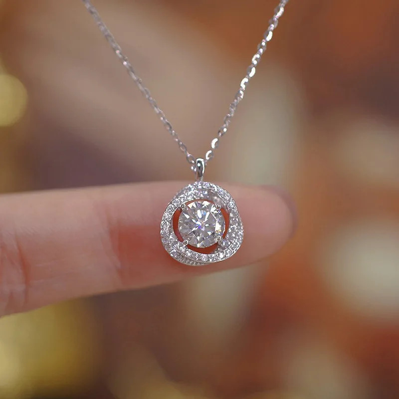 Fashion Silver Color Planet Shape Necklace Simple Charm Geometric Pendant Birthd