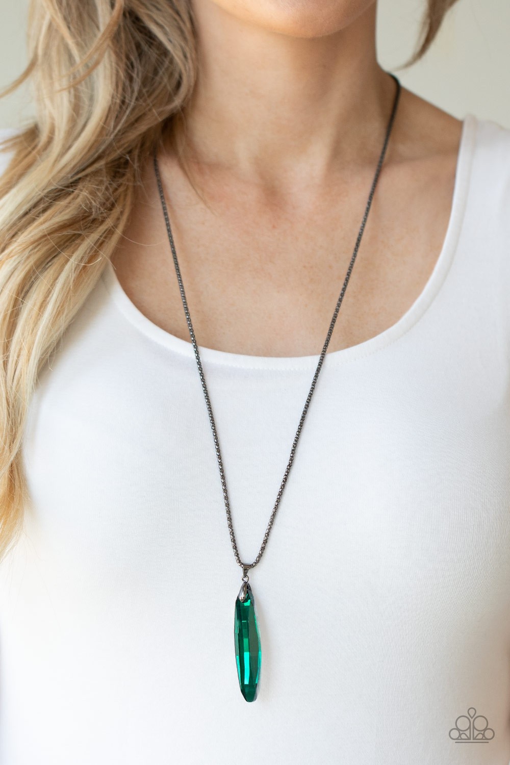 Meteor Shower Green Necklace Paparazzi New