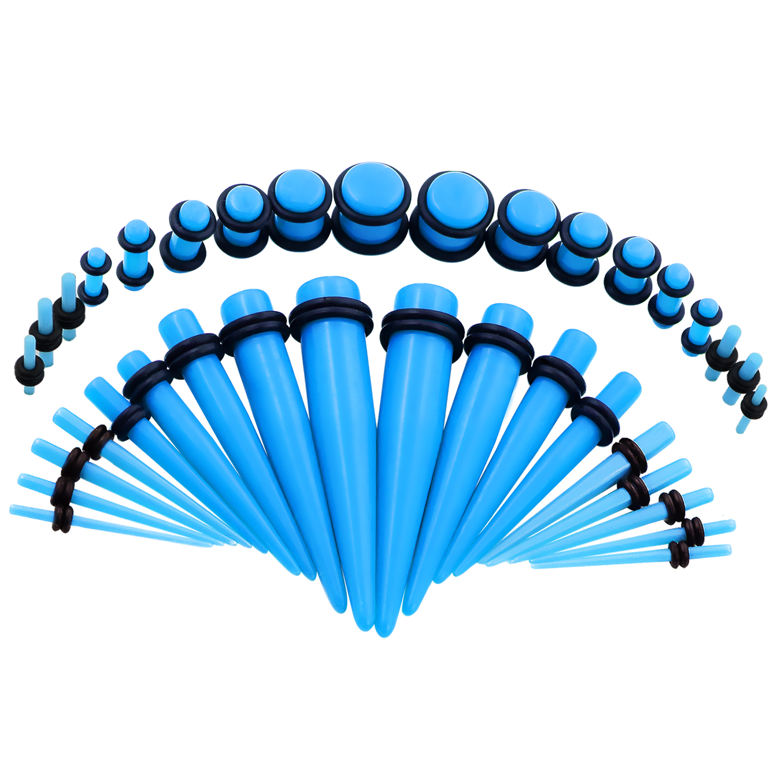 36pcs Acrylic Stretching Kit Taper Plugs Ear Gauge Expander 14G-00G Ear Piercing
