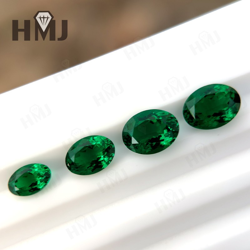 Certified Zambian Emerald Pear Cut Round Cushion Lab Grown Loose Emerald Jewelry
