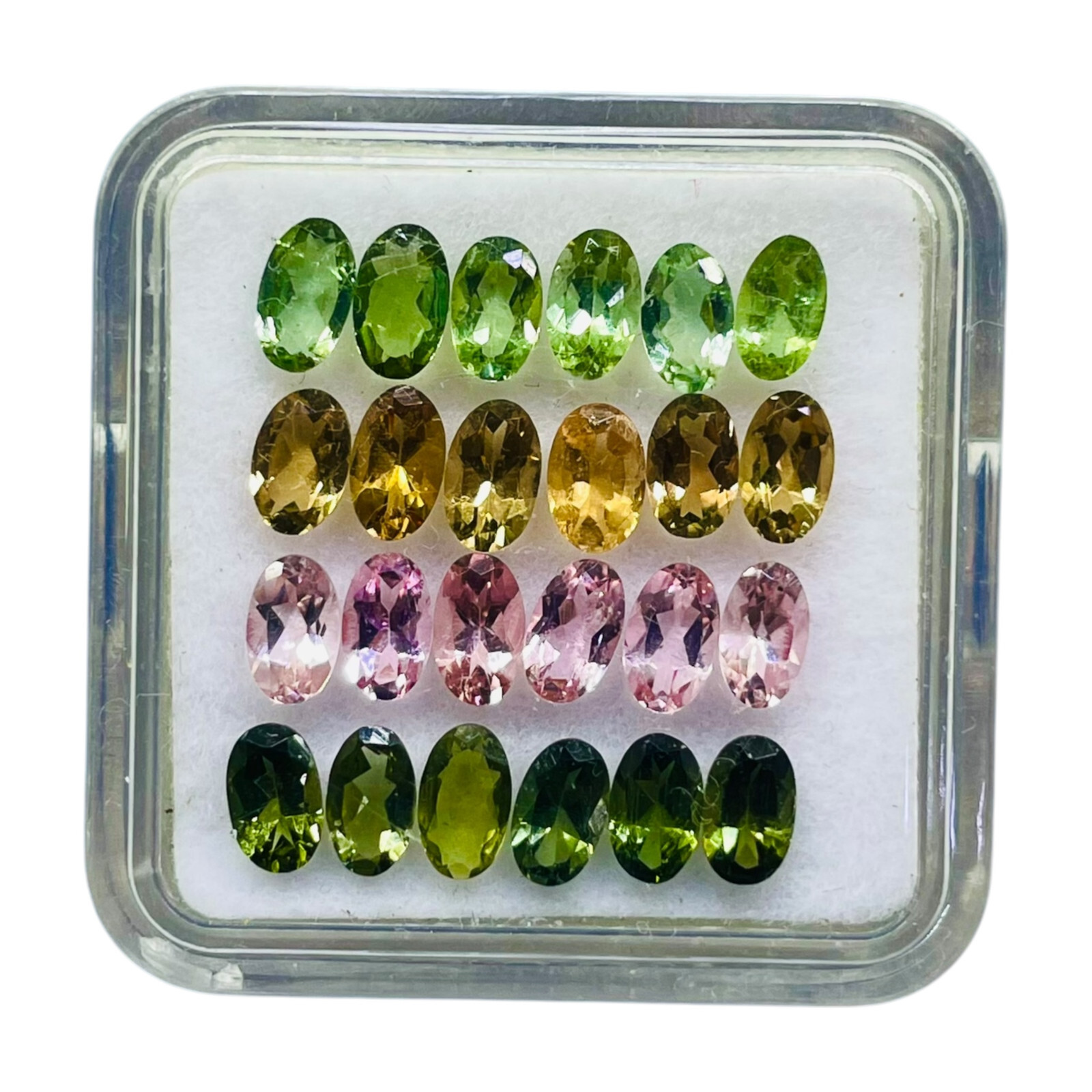 VVS 24 Pcs Natural Multi Tourmaline 5x3mm Oval Cut Loose Untreated Gemstones Lot