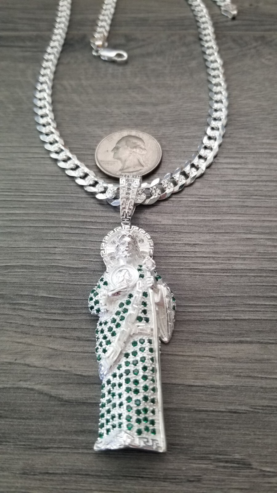 cadena y san judas plata 925 mx / sterling silver St jude & chain.