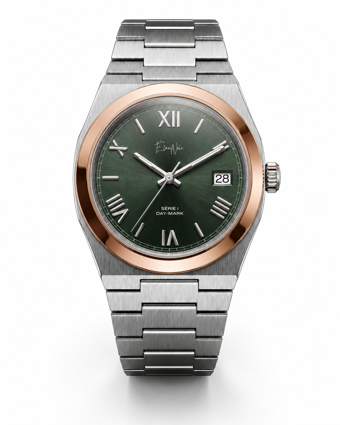 Élan Noir Série I Sage & Rose 36mm Automatic NH35 Sapphire Crystal Steel Watch