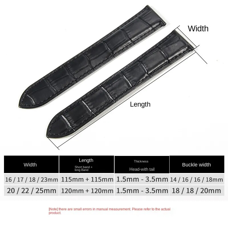 Premium Genuine Leather Watch band Strap 16/17/18/20/22/23/25mm For Cartier Tank
