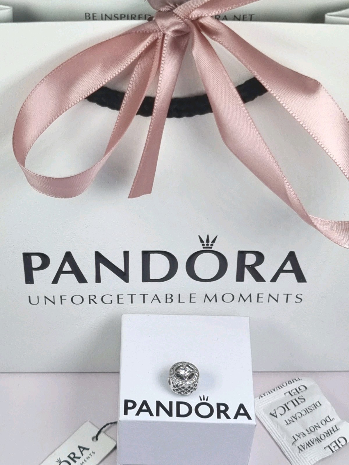 Pandora Sterling Silver Vintage Allure Charm, Excellent & Pandora Packaging