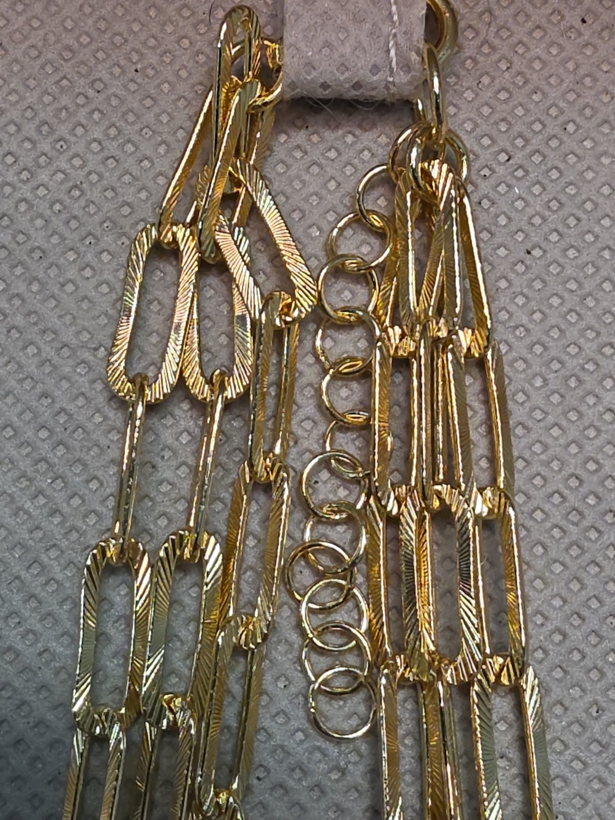 Bellezza 18″ Bronze Graduated 3-Row Paperclip Necklace Goldtone HSN 885-153 New