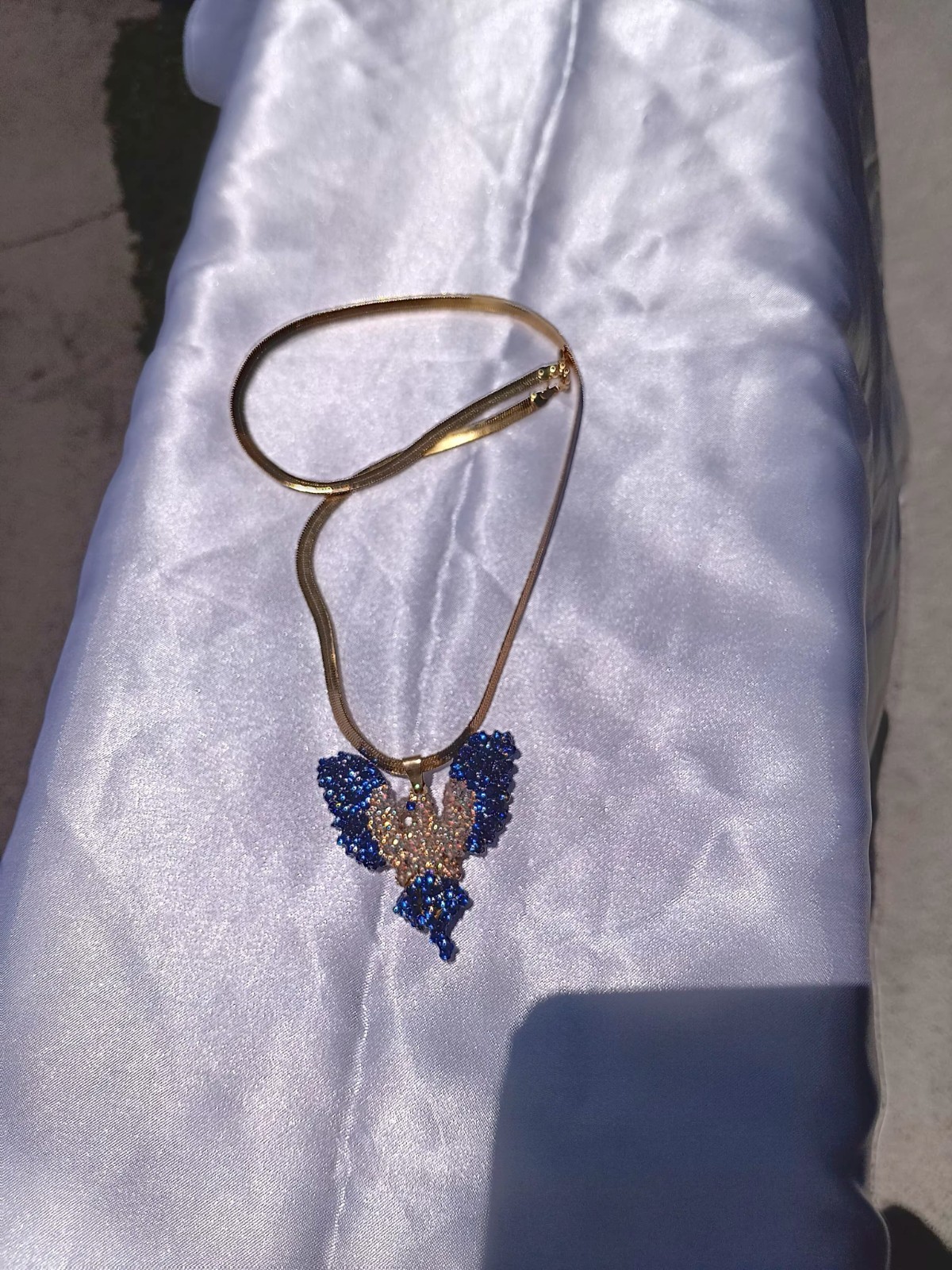 Crystal Phoenix Pendant Necklace Jewelry Set Handmade – Phoenix Gift
