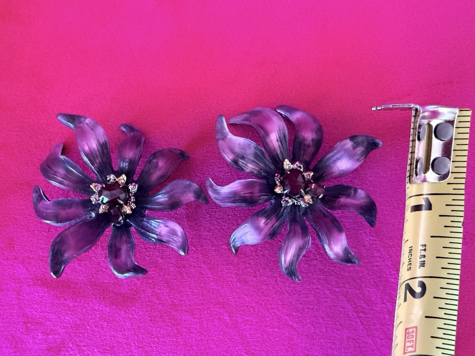 ALEXIS BITTAR Climber Lucite Flower, Enamel & Crystal Earrings (Burnt Fleur)