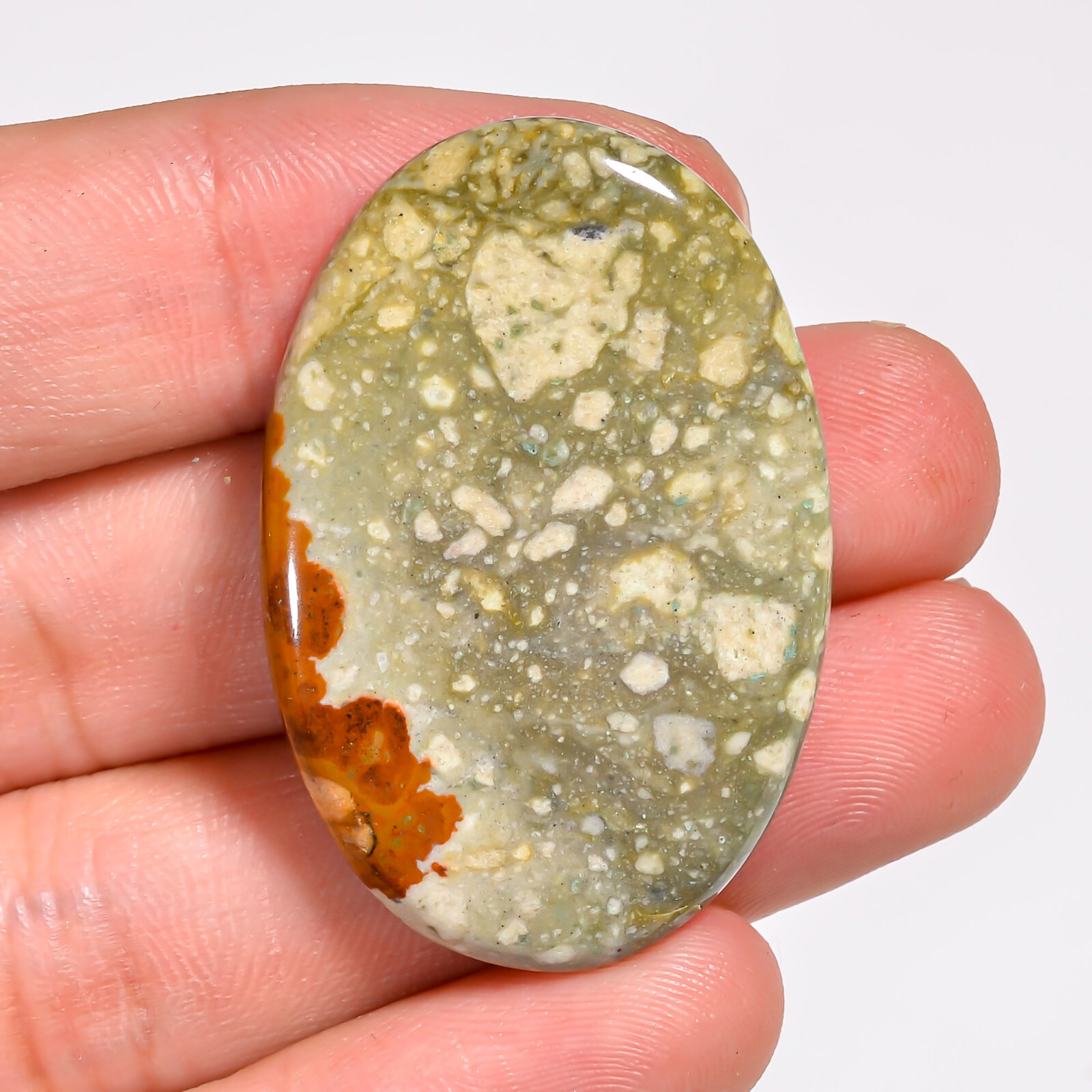 48.50 Cts. Splendid American Picture Jasper Oval 39X26X5 MM Cabochon Gemstone