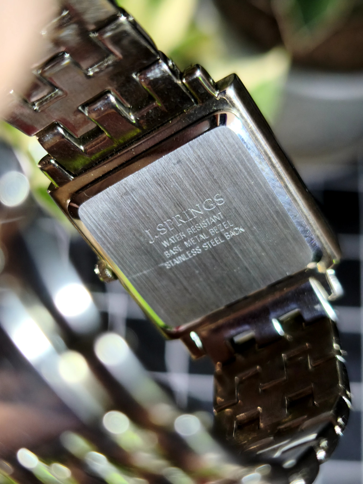 VINTAGE J.SPRINGS BY SEIKO INSTRUMENTS SQUARE MIRROR-DIAL QUARTZ DRESS WATCH