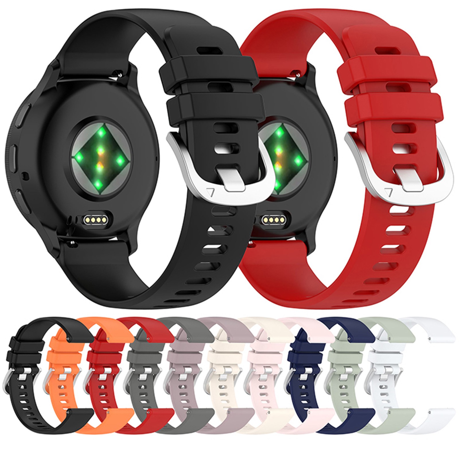 For Garmin Venu 3S/2S/Forerunner 255S/265 Music Strap Soft Silicone Watch Band