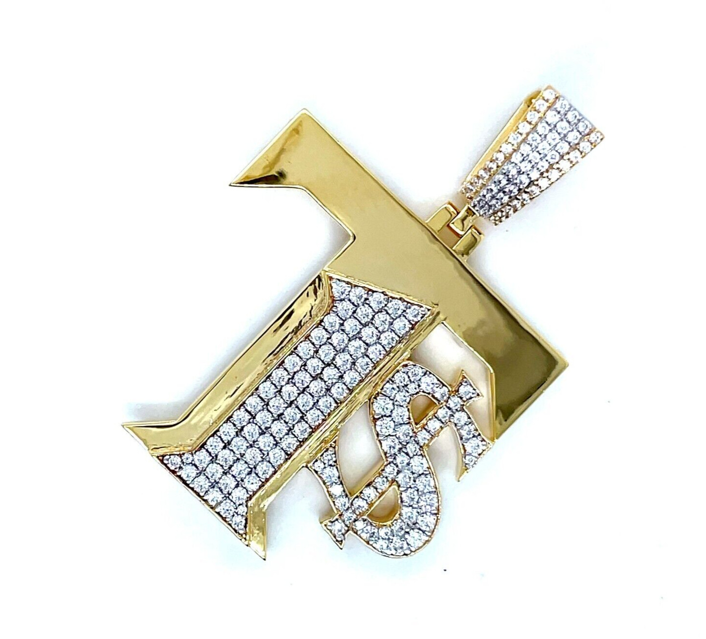 Personalised Letter Pendant , custom make Gift for Him , Lab Made Diamond .