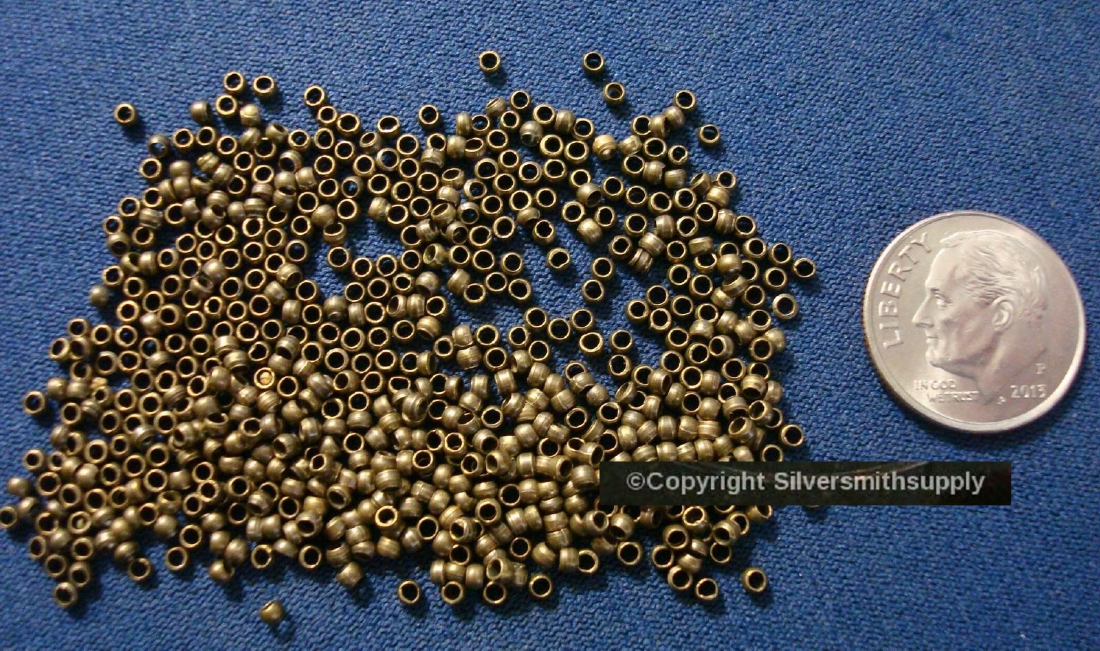 500 Crimps antique bronze plated 2x1mm round crimp beads bead findings FPS096B
