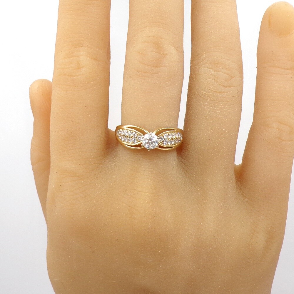 0.50ct Center Round Diamond 1.00ctw Engagement 14K Yellow Gold Ring Sz 10.5 LLC2
