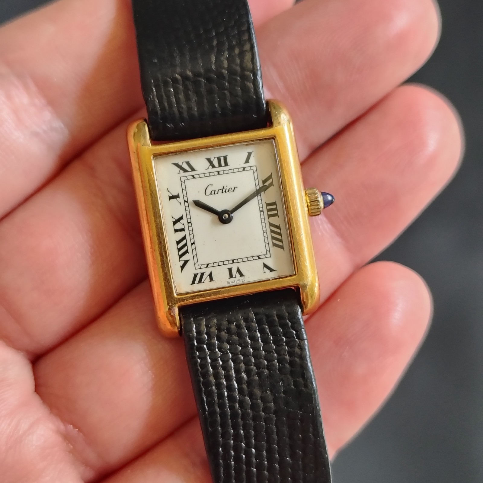 Vintage Cartier Tank Pre-must 18k Electroplated 1970s 21x28mm 551.2106 Unisex