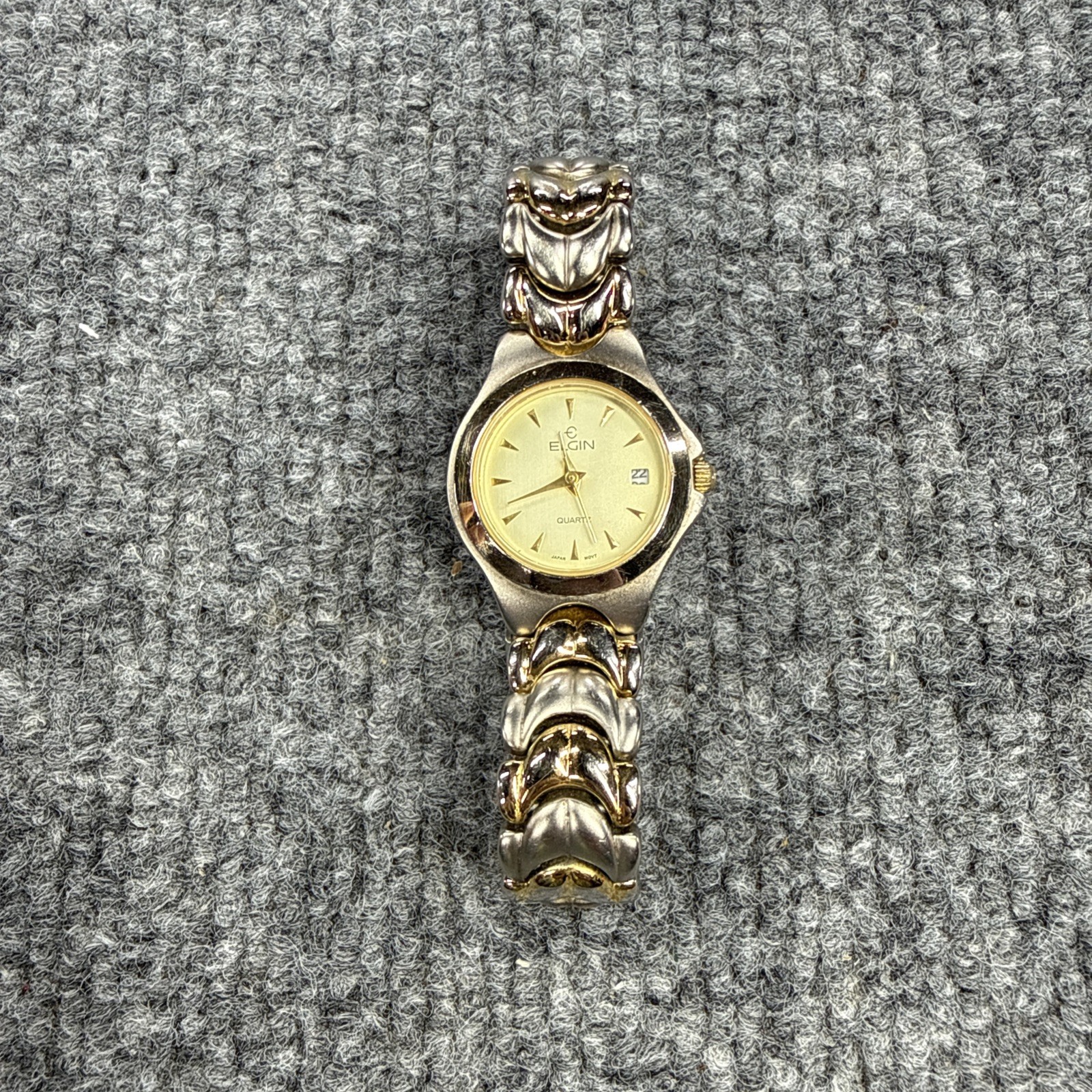Elgin EM885 Silver & Gold Womens Round Watch #117