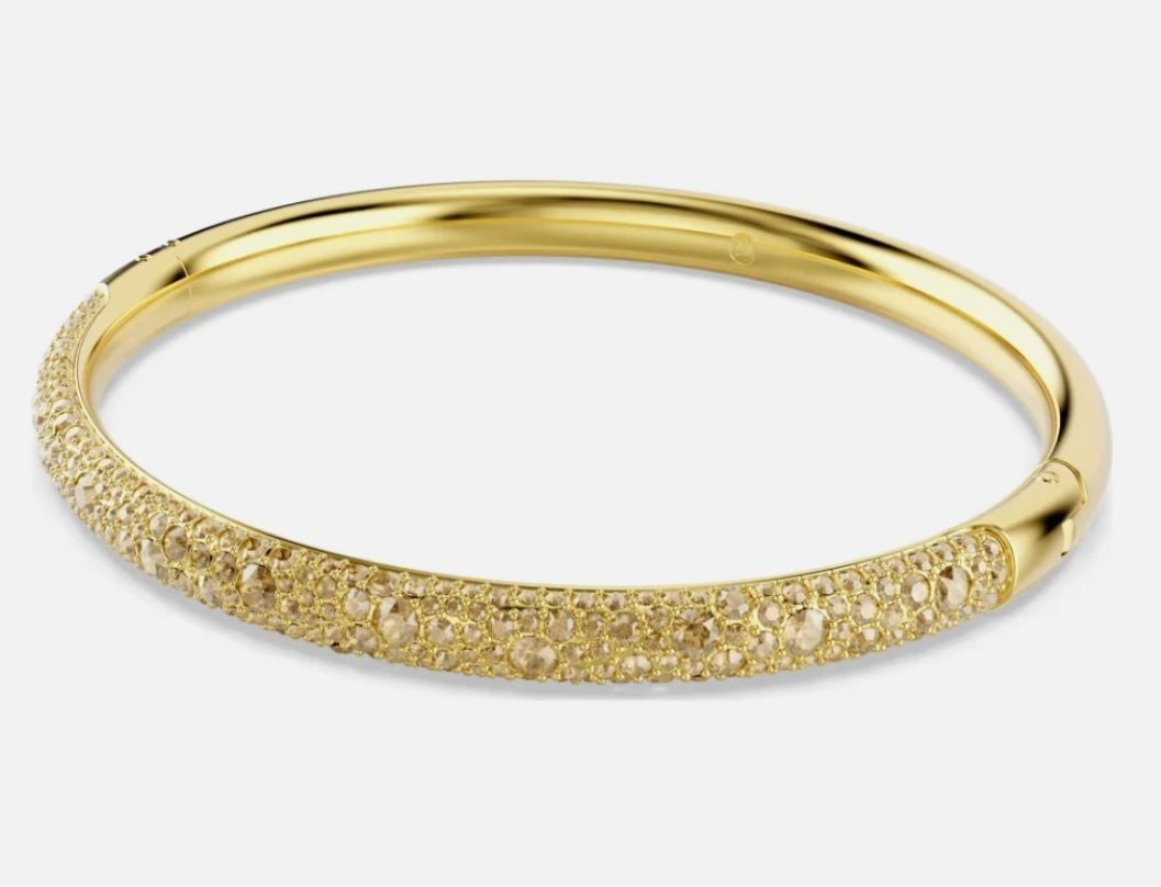 SWAROVSKI Sublima bangle Snow pavé, Gold tone, Gold-tone plated