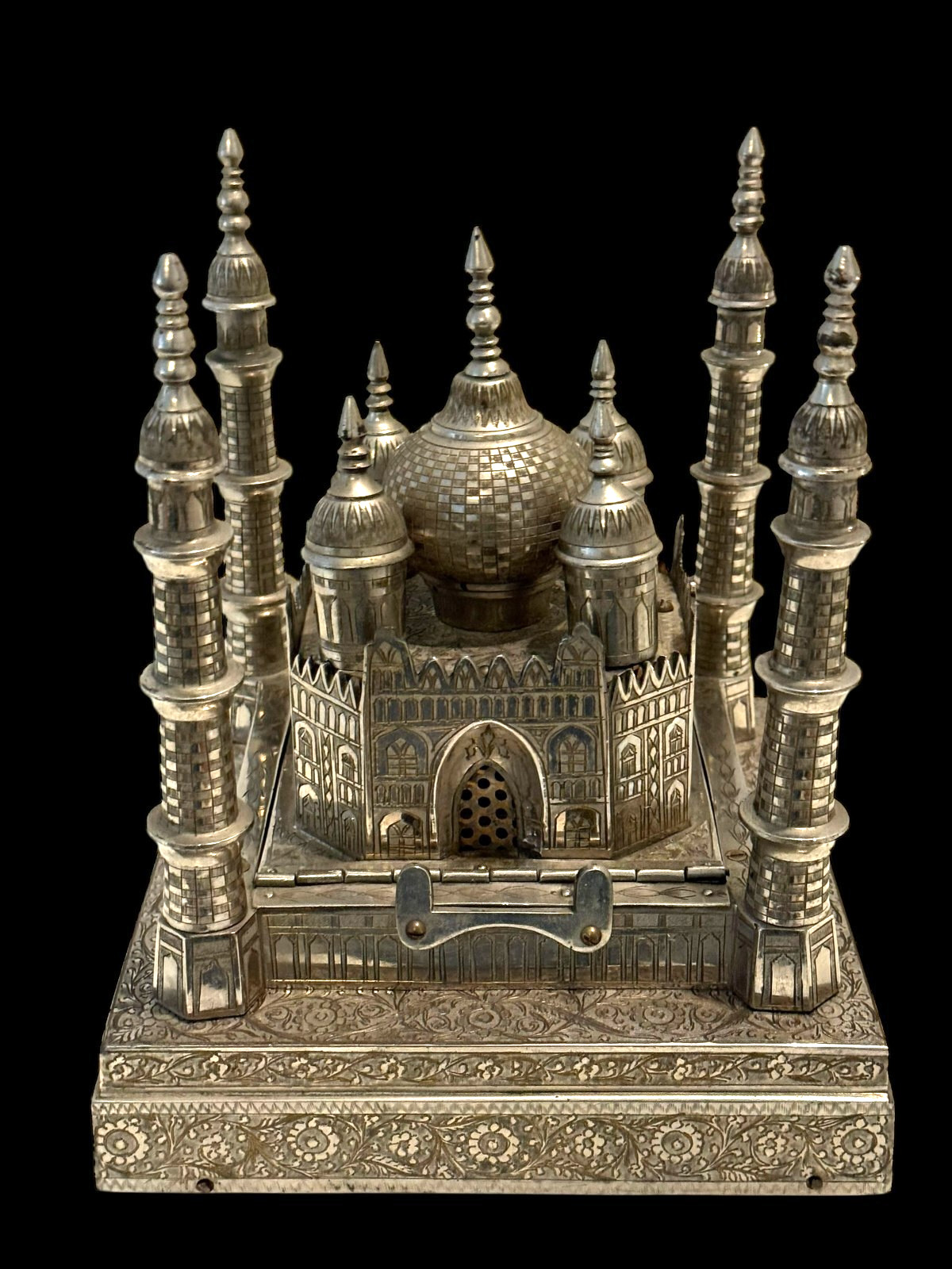 RARE! Vintage Fred Zimbalist Taj Mahal Thorens Music Jewelry Box Enameled Birds