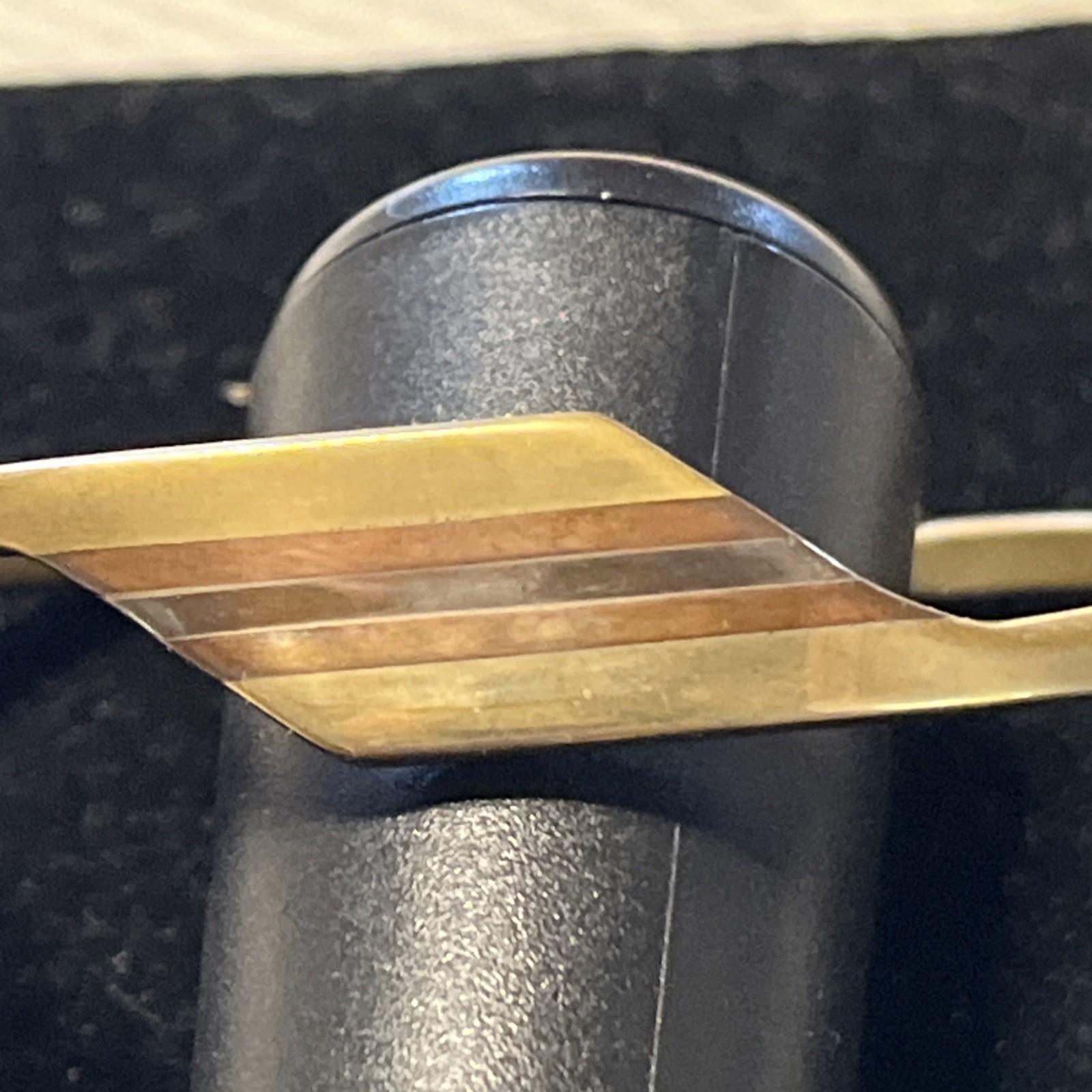 Vtg Artisan Signed Inlaid Sterling Silver, Copper, Brass Cuff Bracelet 5.5”