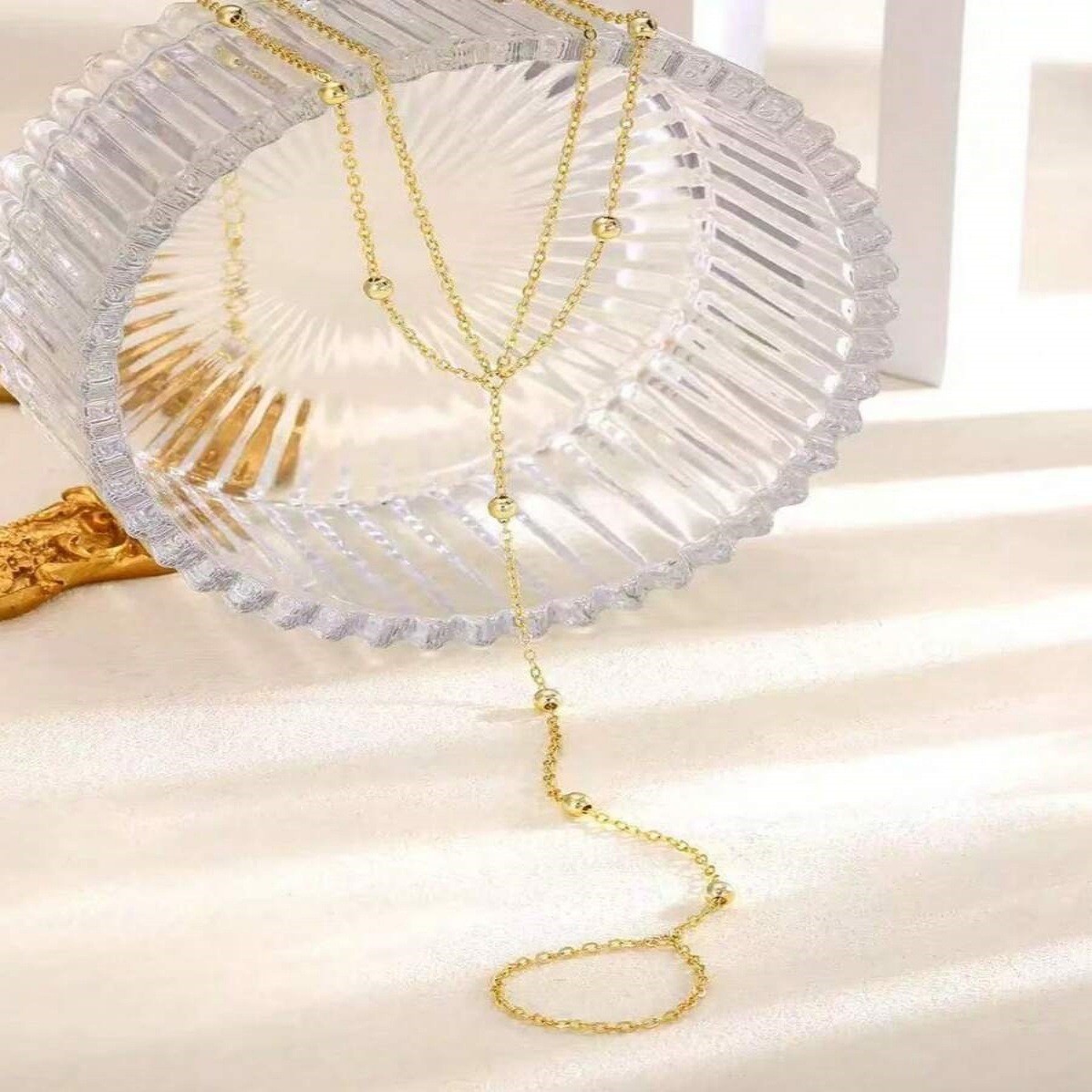 Women Gold Barefoot Sandal Anklet Toe Ring Chain Foot Jewelry
