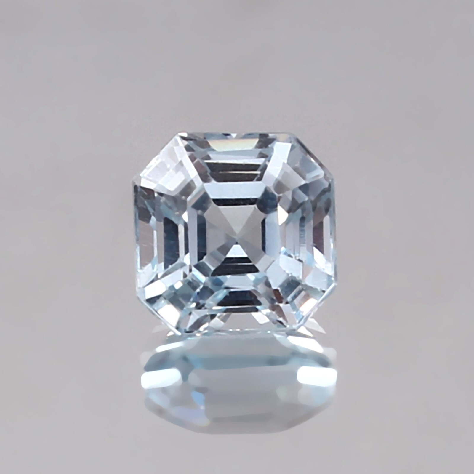 3.55 Ct Natural Blueish Aquamarine Loose Asscher Shape Cut Gemstone