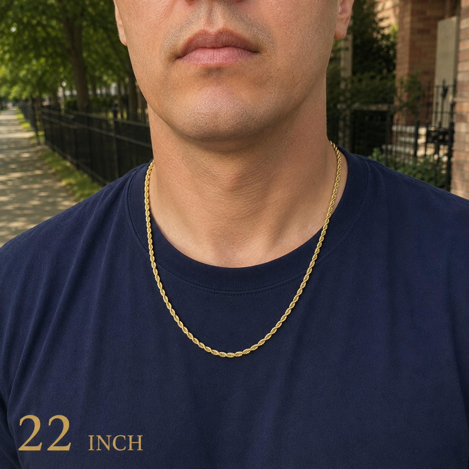 14K Gold Plated Rope Chain Necklace 18-30” 2mm-10mm Unisex Chain