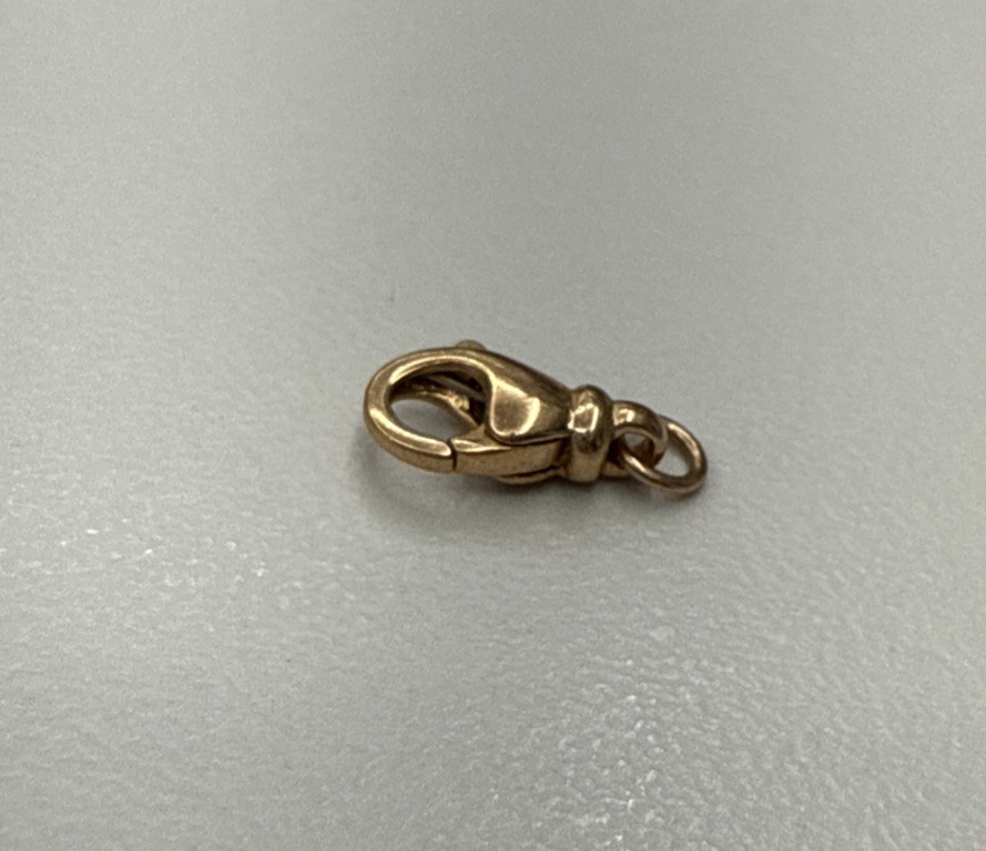 14k Rose Gold Pear Shape Lobster Fish Lock 10.8 mm Clasp Finding Made In Italy