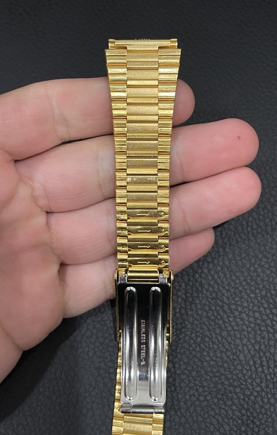 Seiko Yellow tone Gold Tone Link Watch Bracelet Band Fold Over Buckle Clasp