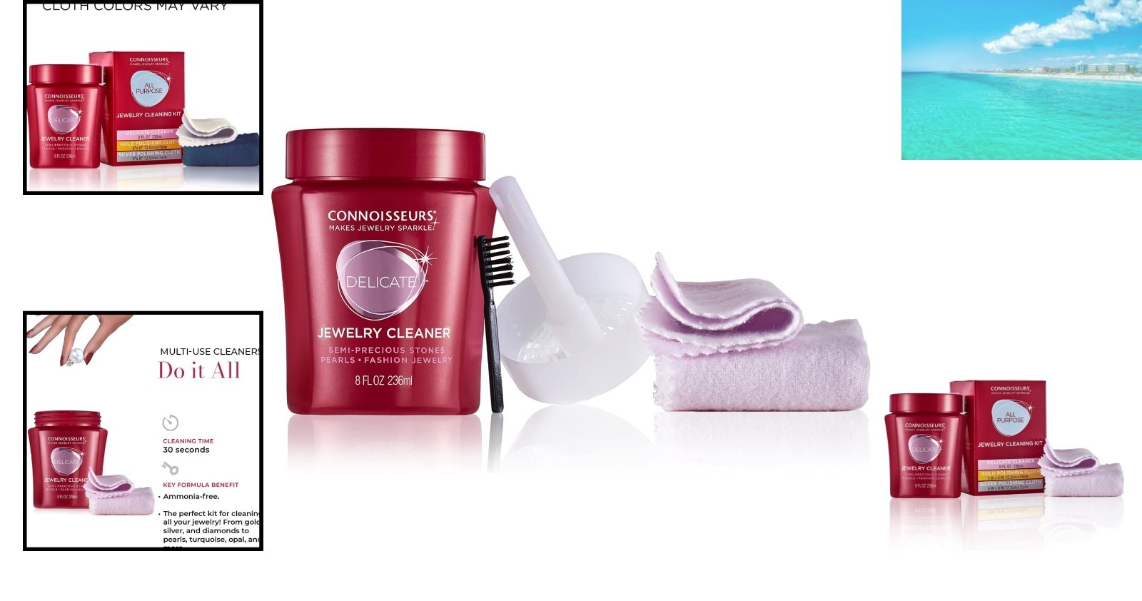 Ultimate Jewelry Care Kit: 8oz Cleaner & Dual Polishing Cloths for a Brilliance