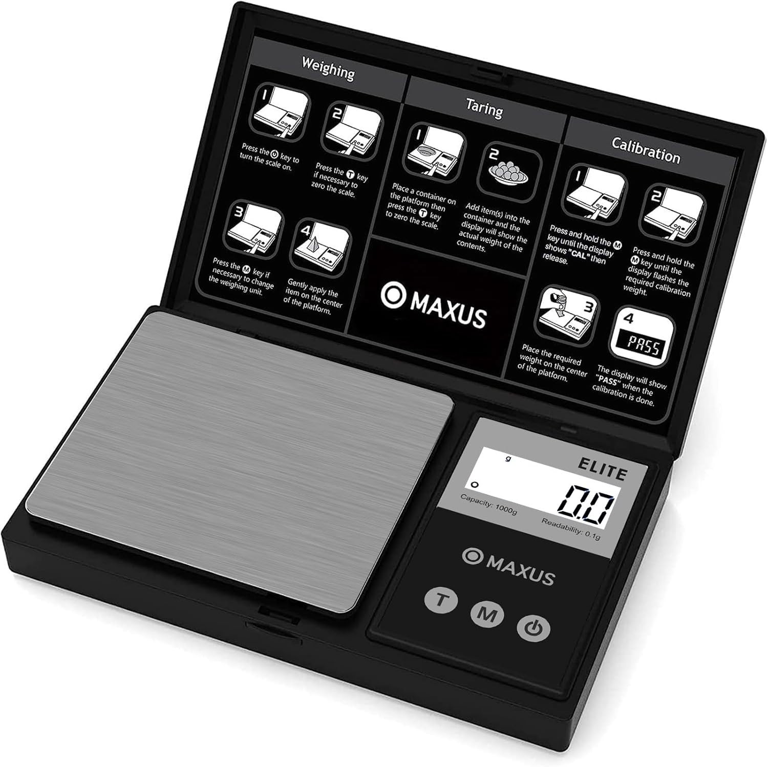 Mini Digital Food & Jewelry Scale 1000g with Accurate Readout & Tare Function