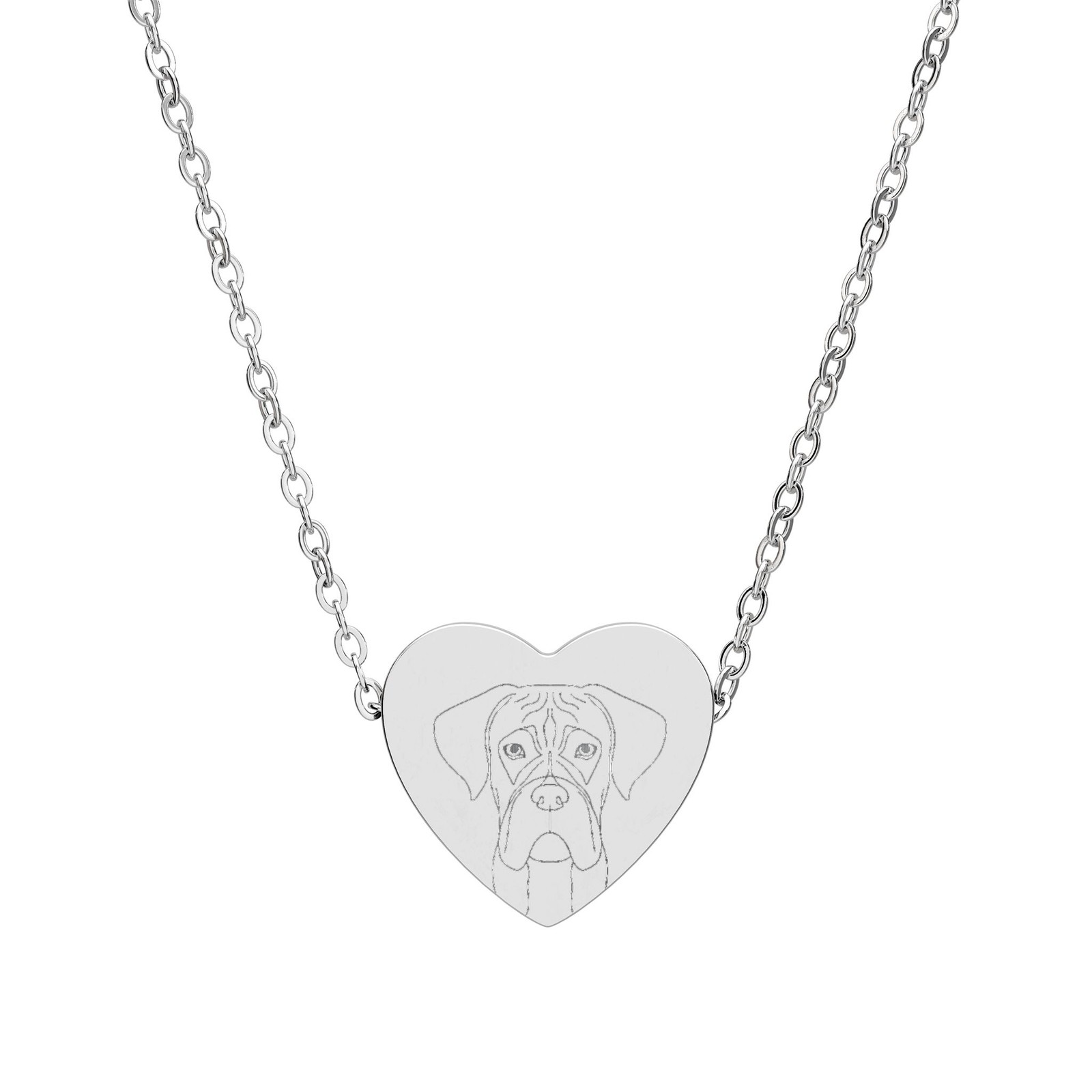 Boxer Engraved Heart Necklace