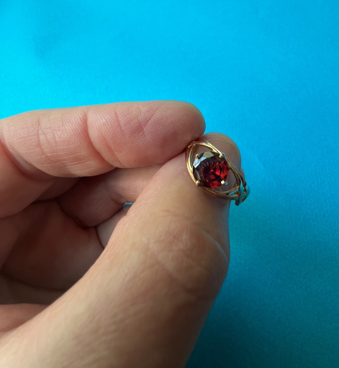 Natural Spessartine Mandarin Garnet Ring 14K Solid Gold
