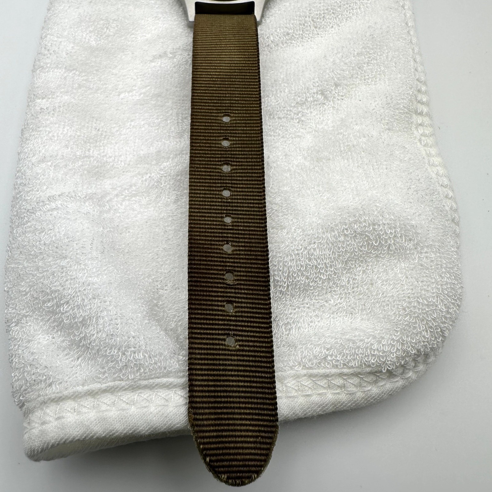 U.S. Guide Quartz Analog Watch Black Dial Olive Nylon Strap