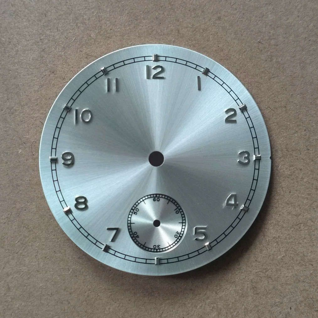 37mm silver dial silver number Thickness 0.4mm for ETA6498 ST3621 movement