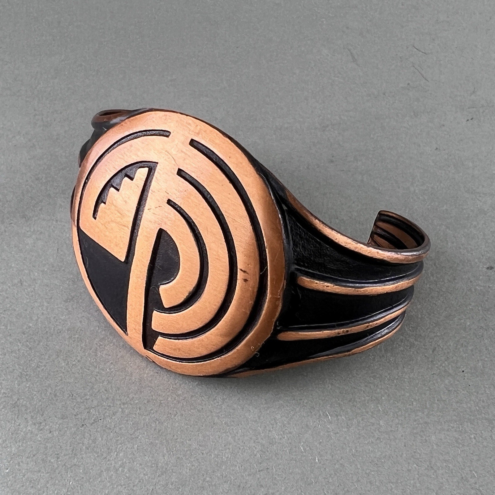 Vintage Bell Trading Copper Cuff Bracelet Maze Southwestern q3z