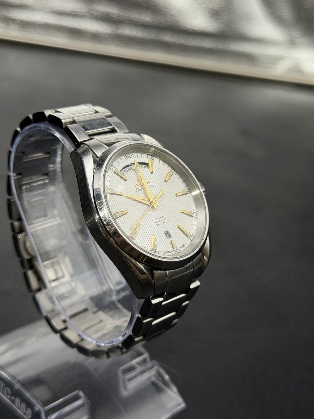 USED Omega Day Date Seamaster Aqua Terra 150M Steel/Silver Dial 42mm Men’s Watch