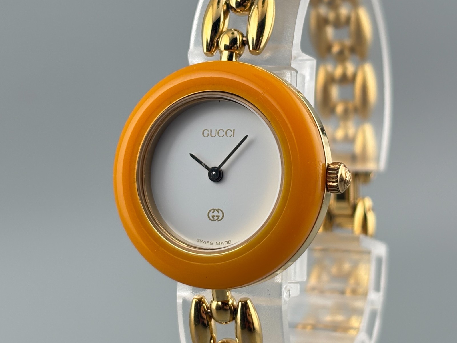 [Excellent] Gucci Change Bezel 1200 Gold Yellow Watch Auth