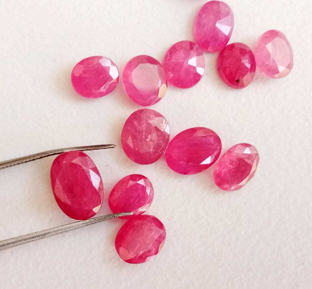 4.4×5.5mm-6x7mm Ruby Mozambique Oval Cut Stone, Natural Ruby Faceted Oval Cut