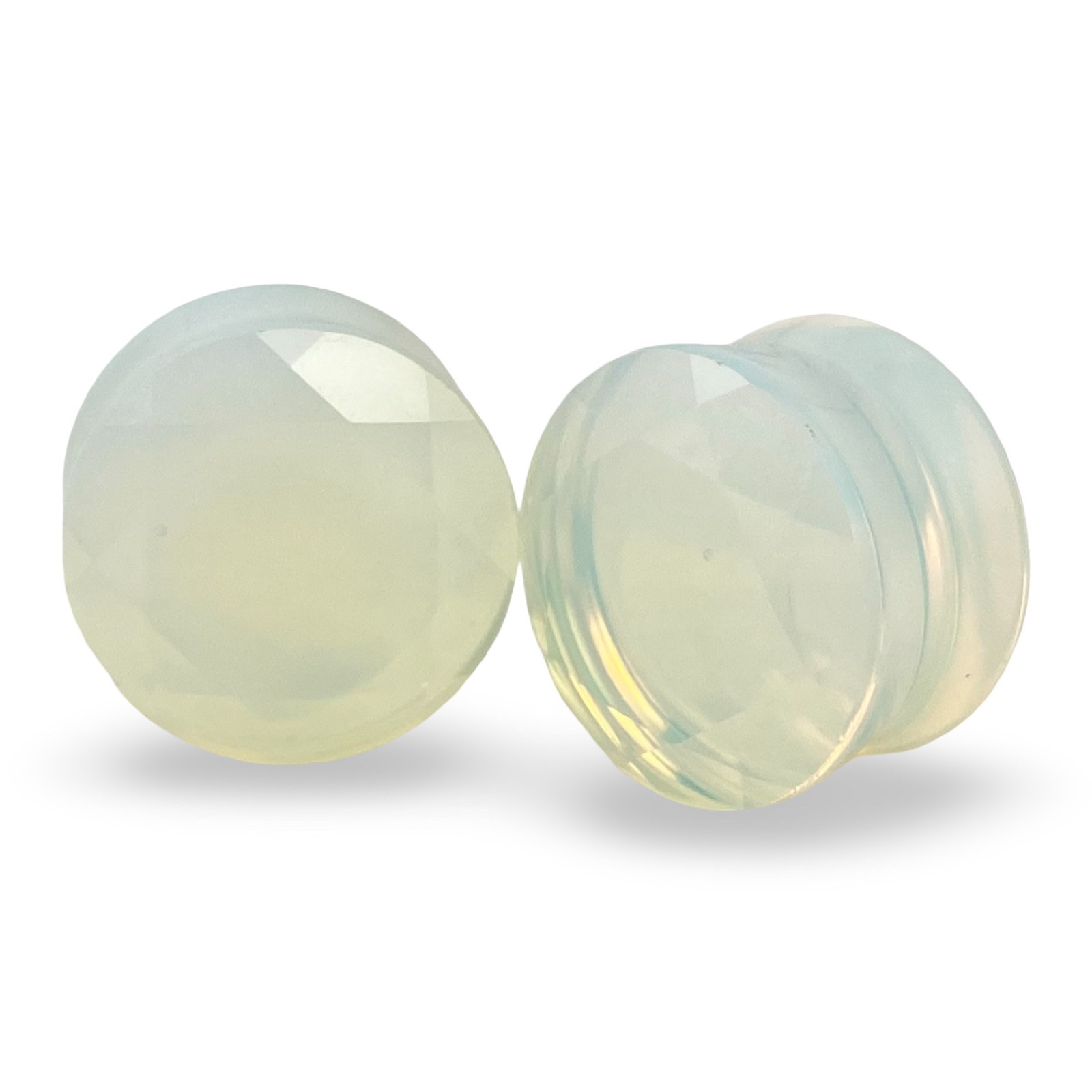 Facted Opalite Stone Double Flare Plugs (STN-708) ear gauges PICK SIZE