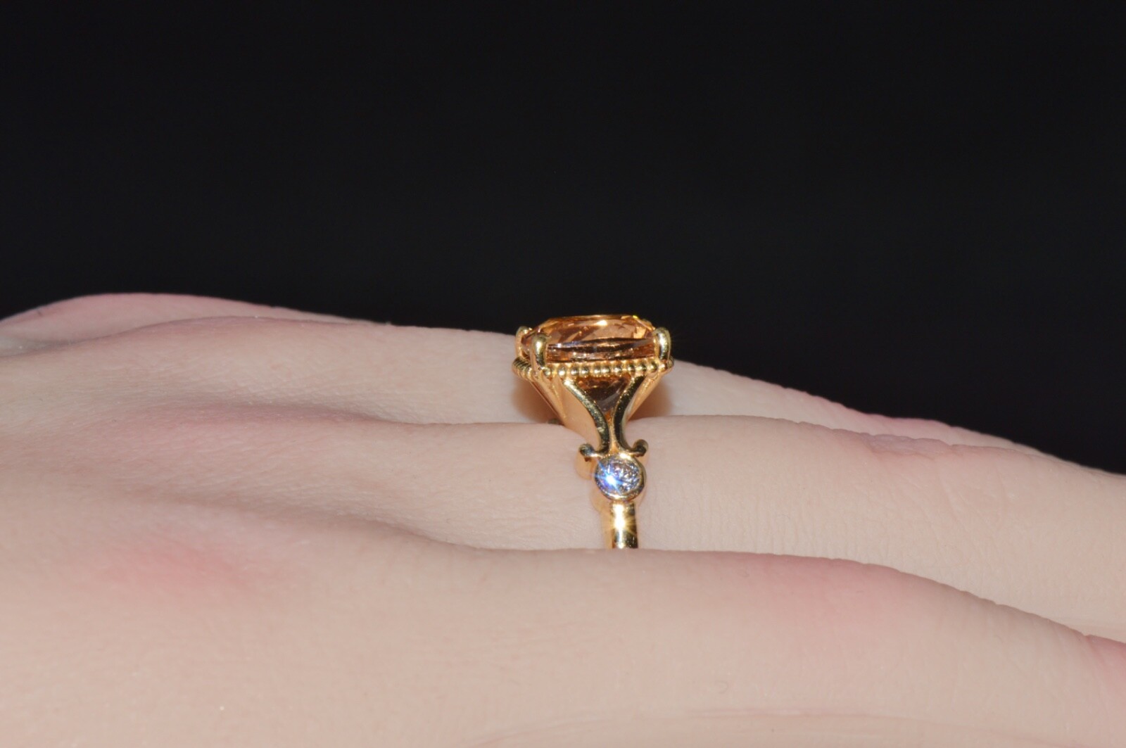 Certified Natural 2.82Cts Diamond Morganite 18K Gold Filigree Engagement Ring