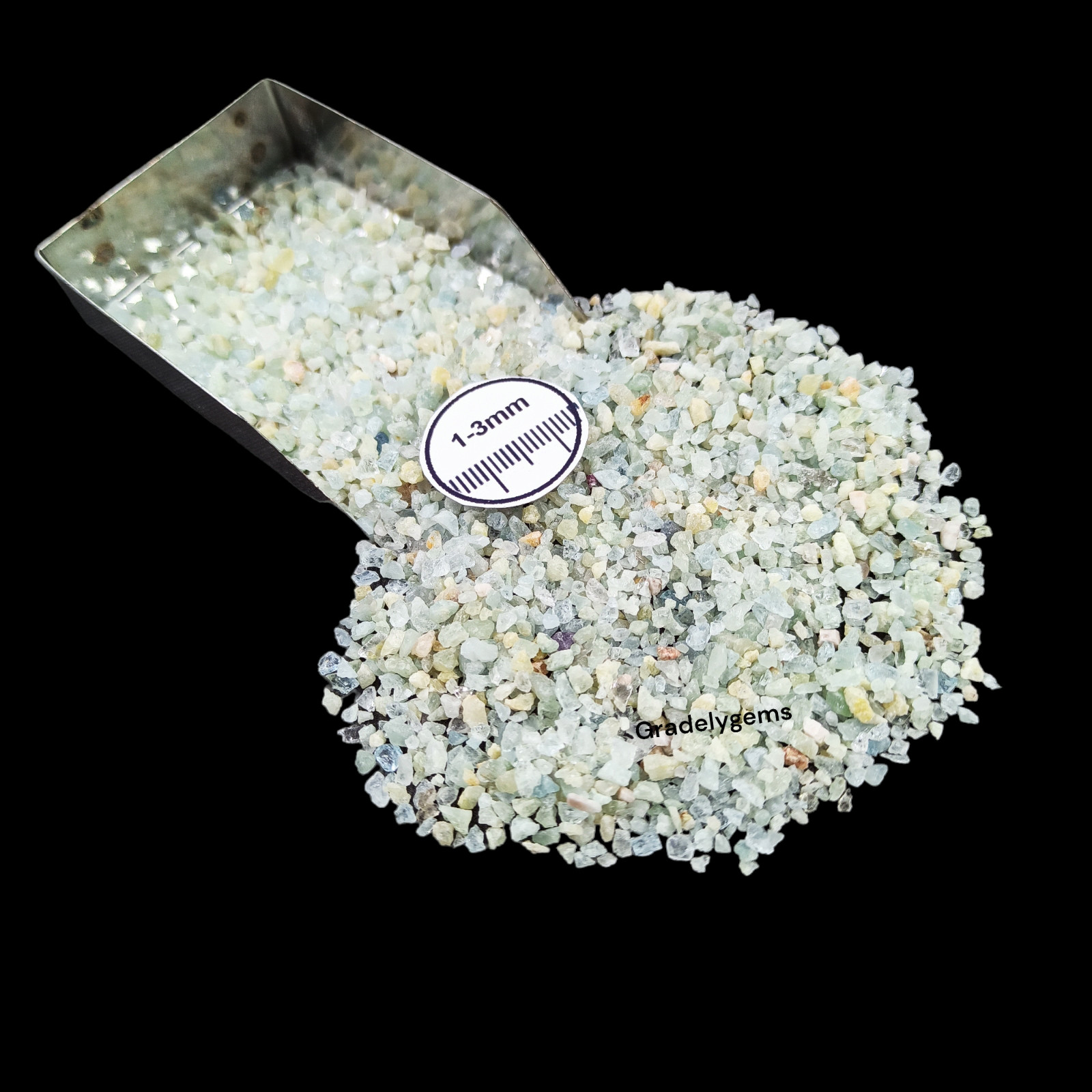 Premium Aquamarine Gemstone Crushed Powder – for Resin Art, Craft, Ring inlay