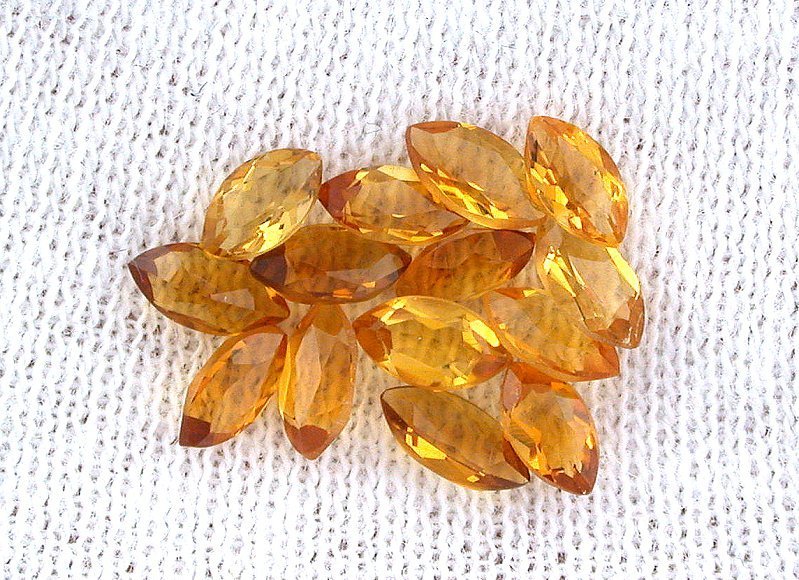 FOUR 4.5mm x 2.5mm 4.5×2.5 Marquise Natural Brazilian Madeira Citrine Gemstone