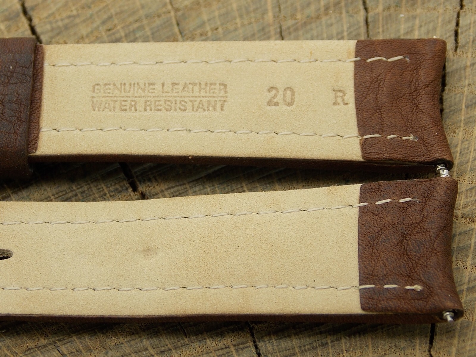 NOS Hadley-Roma Watch Band Brown Leather with Silver Tone Buckle Unused 20mm