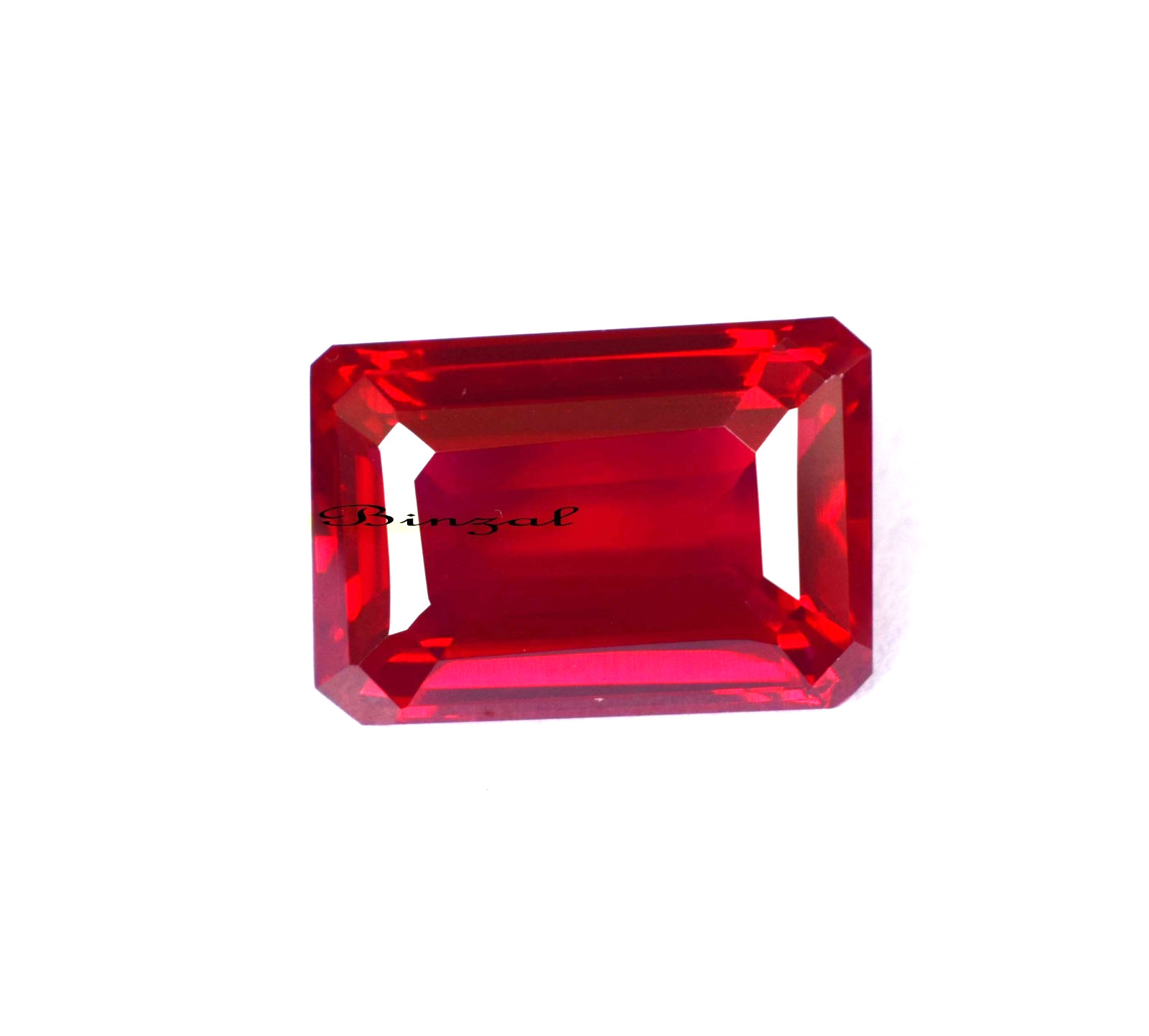 Rarely Found Ring Size 20-22 CT Myanmar’s Red Ruby Emerald Cut Loose Gemstone