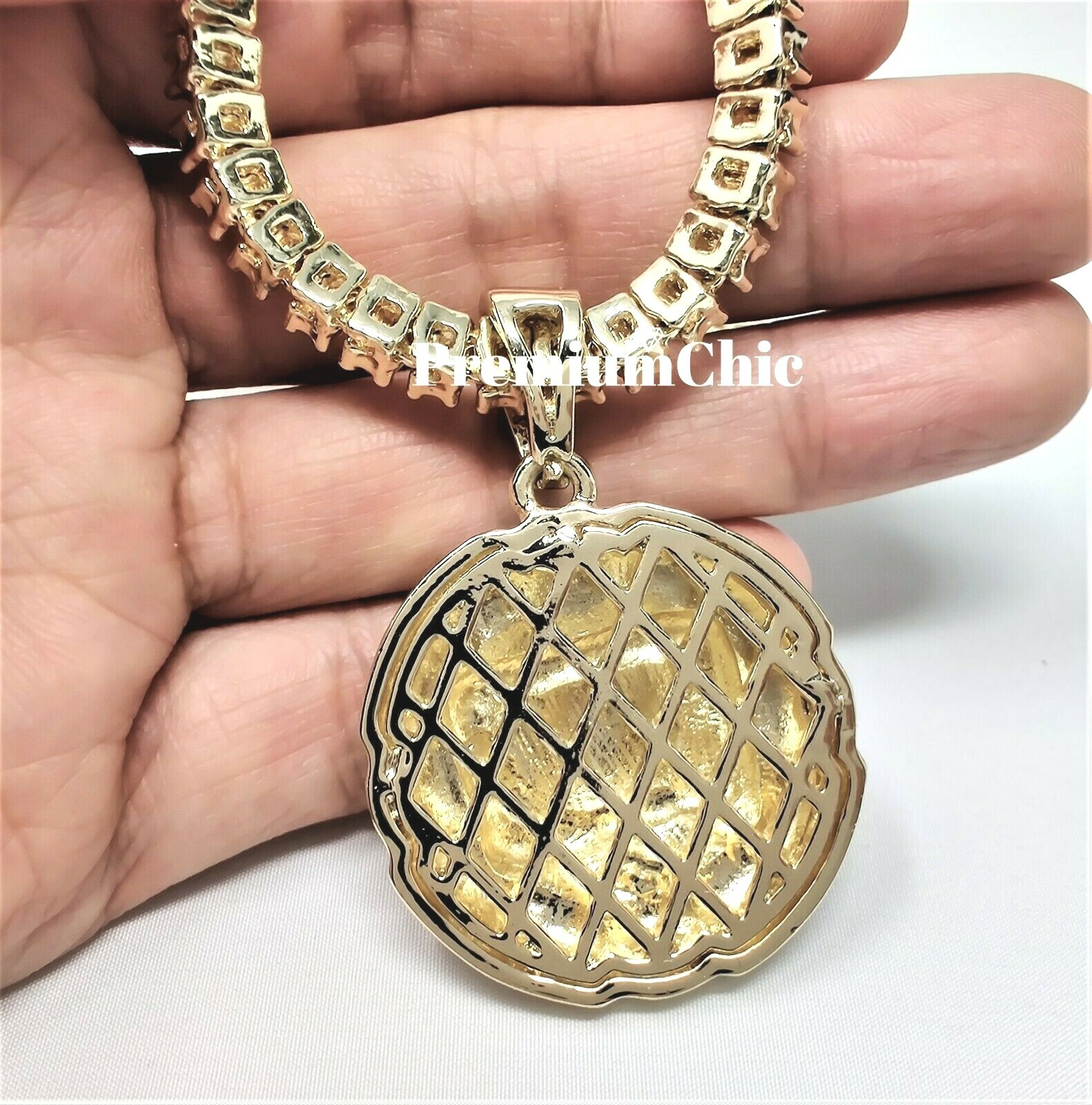 LAST SUPPER Pendant & ICED Tennis Chain Mens 14k Gold Plated Hip Hop CZ Jewelry