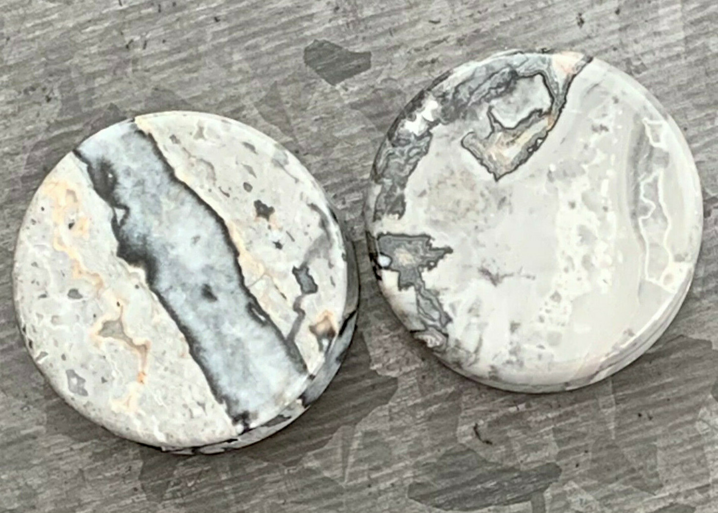 PAIR Natural Wave Jasper Stone Double Flare Plugs Organic Gauges